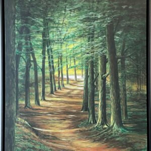 Bruce McLachlan, Forest Path artwork, at the Wharf Gallery, Raglan, 2023