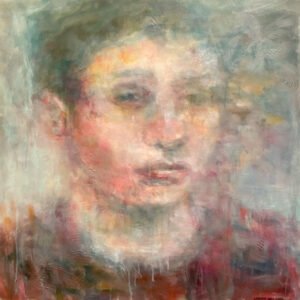 Lyndy Wilson, Contemplation artwork, at the Wharf Gallery, Raglan, 2023