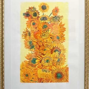Patrick Tyman, Sunflower, limited edition print, at the Wharf Gallery Raglan 2023